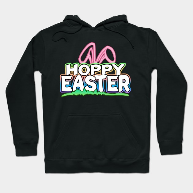 Hoppy Easter Bunny Ears White Hoodie by Shawnsonart